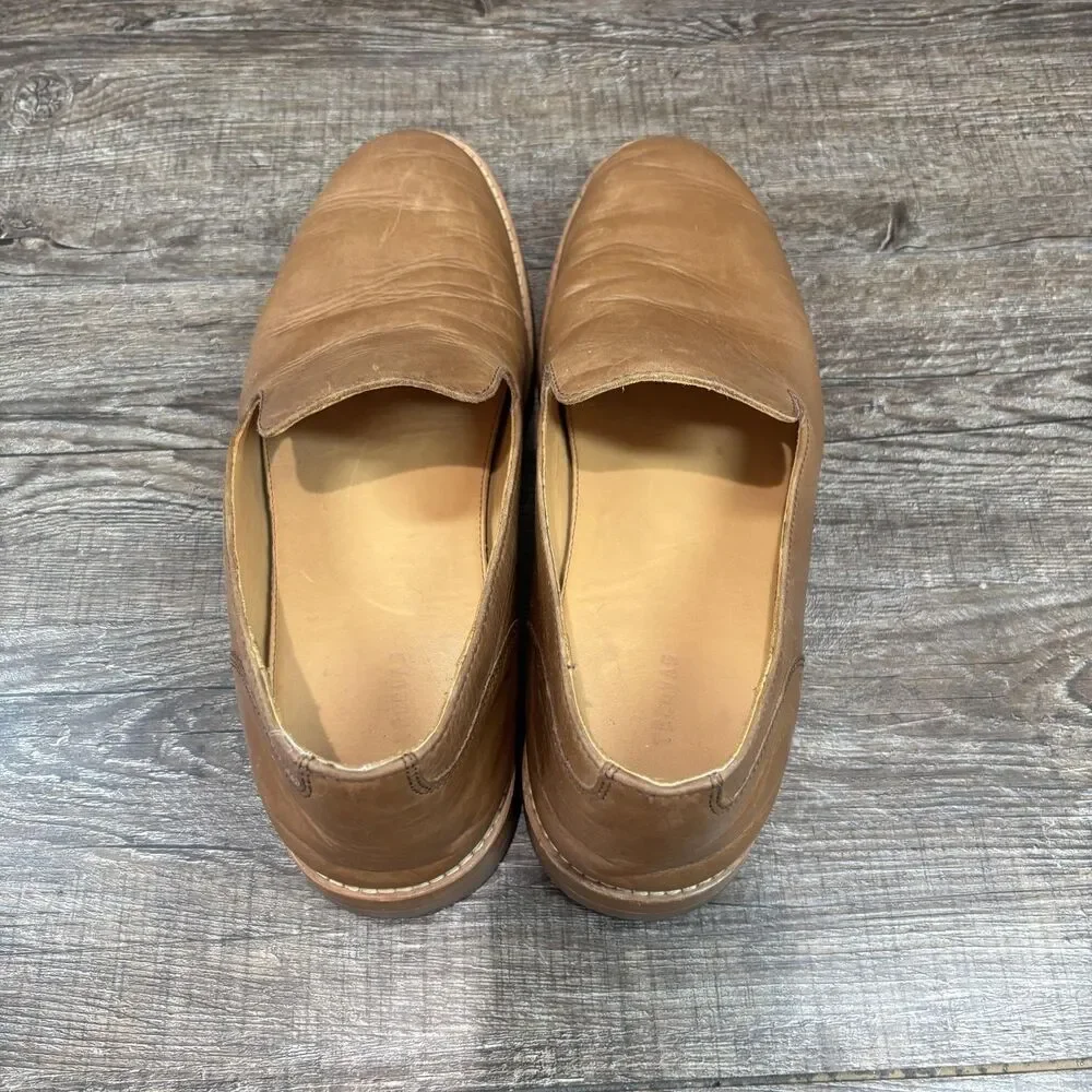 Tecovas Monterey Loafers Men's 10.5 D Brown Leather Handmade Slip On Dress Shoes